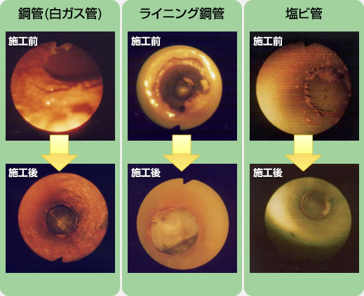 オゾン水洗浄後の蛇口から出てくる水の様子